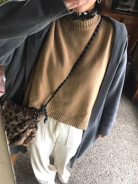 「ファー巾着」｜norikoさん（レディース・165cm）の冬コーディネート