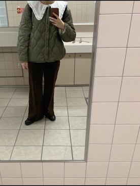 「襟抜きシャツ」｜asahiさん（レディース・162cm）の冬コーディネート