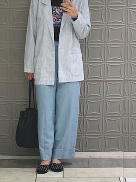 「ﾌﾞﾙｰﾊﾟﾝﾂ」｜「アイテム（ジャケット/アウター）」を使った、asahiさん（レディース・163cm）の春コーディネート