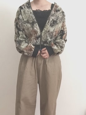 「インスタグラム」｜「アイテム（ブルゾン）」を使った、saaさん（レディース・153cm）の秋コーディネート