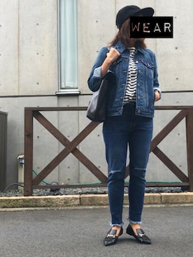 「ドラフトリーバイス」｜「アイテム（デニムジャケット）」を使った、#K58さん（レディース・158cm）の秋コーディネート