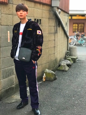 「大阪」｜「アイテム（ブルゾン）」を使った、ゆーた、さん（メンズ・176cm）の冬コーディネート