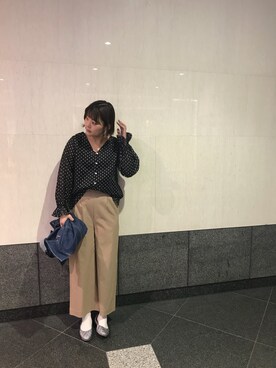 「DISCOAT（ディスコート）のバレーシューズ（バレエシューズ）」を使った、azusa1201__さん（レディース・165cm）の冬コーディネート
