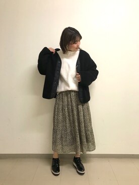 「DISCOAT（ディスコート）のアイテム（ブルゾン）」を使った、azusa1201__さん（レディース・165cm）の秋コーディネート