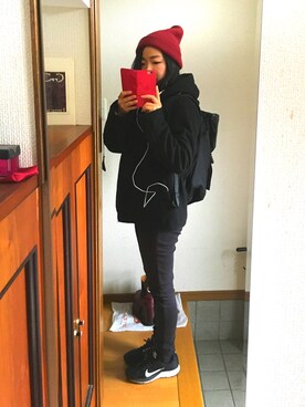 「niko and...（ニコアンド）のアイテム（ライダースジャケット）」を使った、きょさん（レディース・152cm）の秋コーディネート