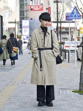 「YOSUKE（ヨースケ）のアイテム（ブーツ、ブラック系）」を使った、いちまつ君さん（メンズ・176cm）の春コーディネート