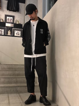 「ami（アミ）のアイテム」を使った、ヤギさん（メンズ・180cm）の秋コーディネート