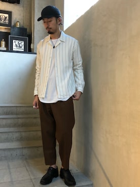 「ami（アミ）のアイテム」を使った、ヤギさん（メンズ・180cm）の秋コーディネート