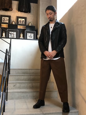 「IVXLCDM（アイヴィーエックスエルシーディエム）のアイテム」を使った、ヤギさん（メンズ・180cm）の秋コーディネート