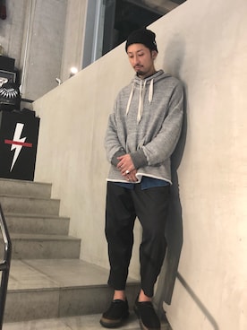 「CPH（シーピーエイチ）のアイテム（ニットキャップ/ビーニー）」を使った、ヤギさん（メンズ・180cm）の秋コーディネート
