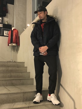 「WOOLRICH（ウールリッチ）のアイテム（ジャケット/アウター）」を使った、ヤギさん（メンズ・180cm）の秋コーディネート