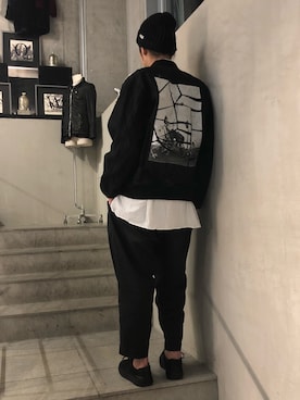 「CPH（シーピーエイチ）のアイテム（ニットキャップ/ビーニー）」を使った、ヤギさん（メンズ・180cm）の冬コーディネート