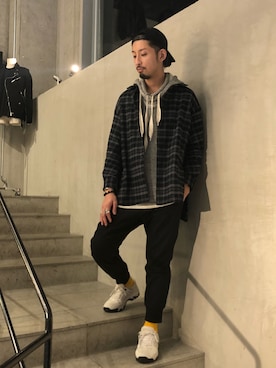 「SHINYAKOZUKA（シンヤコヅカ）のアイテム（トップス）」を使った、ヤギさん（メンズ・180cm）の冬コーディネート