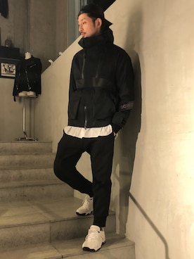 「ami（アミ）のアイテム」を使った、ヤギさん（メンズ・180cm）の冬コーディネート