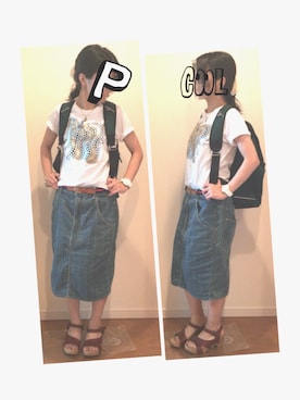 「dansko（ダンスコ）のアイテム（サンダル）」を使った、ぽんちゃむさん（レディース・150cm）の夏コーディネート