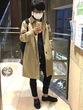「JOURNAL STANDARD relume（ジャーナルスタンダード　レリューム）のアイテム（トレンチコート）」を使った、WDさん（メンズ・166cm）の春コーディネート