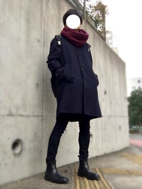 「スヌード」｜「アイテム（トレンチコート）」を使った、WDさん（メンズ・166cm）の秋コーディネート