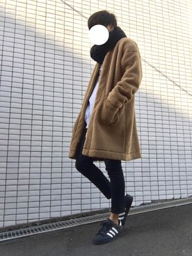 「ムートンコート」｜「アイテム（その他アウター）」を使った、WDさん（メンズ・166cm）の冬コーディネート