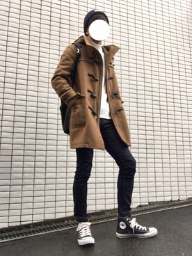 「NANO universe（ナノユニバース）のアイテム（ダッフルコート）」を使った、WDさん（メンズ・166cm）の冬コーディネート