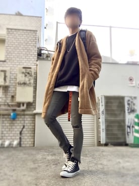 「オールスター」｜「アイテム（その他アウター）」を使った、WDさん（メンズ・166cm）の冬コーディネート