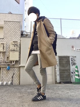 「JOURNAL STANDARD relume（ジャーナルスタンダード　レリューム）のアイテム（トレンチコート）」を使った、WDさん（メンズ・166cm）の冬コーディネート