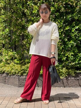 「アイテム（サンダル、ゴールド系）」を使った、SAEKOさん（レディース・151cm）の春コーディネート