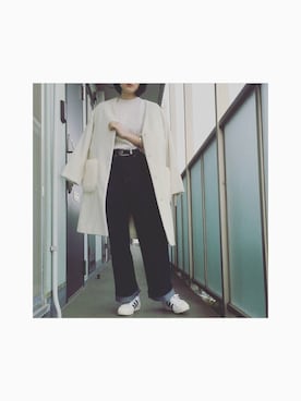 「Another Edition（アナザーエディション）のアイテム（チェスターコート）」を使った、higaki  youさん（レディース・161cm）の春コーディネート