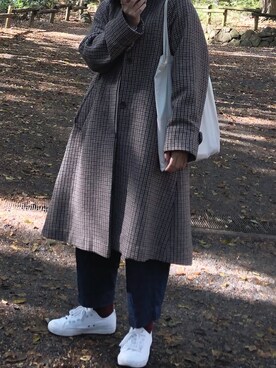 「POU DOU DOU（プードゥドゥ）のアイテム（その他アウター）」を使った、luuさん（レディース・156cm）の春コーディネート