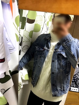 「Right-on（ライトオン）のアイテム（デニムジャケット）」を使った、アズマっくすさん（メンズ・169cm）の冬コーディネート