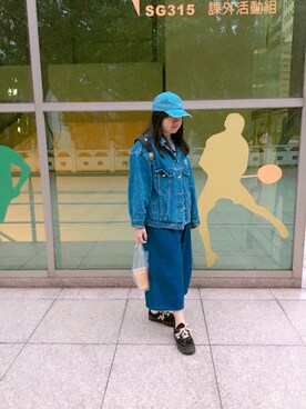 「plain-me（プレインミー）のアイテム（帽子）」を使った、Yanさん（レディース・160cm）の春コーディネート
