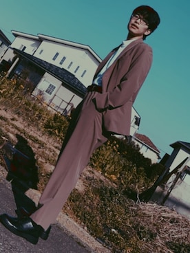 「GUコーデ」｜「アイテム（スーツジャケット）」を使った、れさん（メンズ・170cm）の春コーディネート