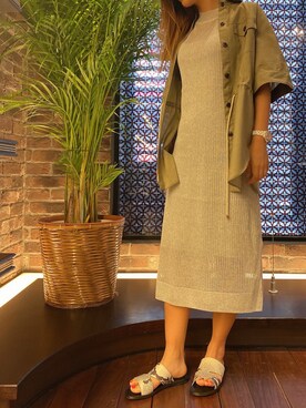 「アイテム（ワンピース/ドレス、シルバー系）」を使った、aasukaさん（レディース・158cm）の夏コーディネート