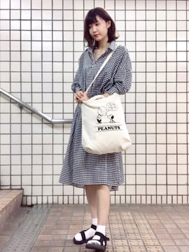 「アイテム（シャツワンピース）」を使った、🍦みうみ🍦さん（レディース・165cm）の春コーディネート