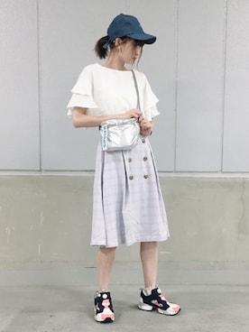 「DING（ディング）のアイテム（帽子）」を使った、🍦みうみ🍦さん（レディース・165cm）の夏コーディネート