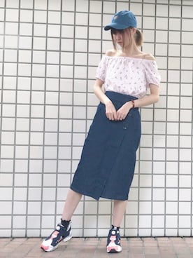 「アイテム（デニムスカート）」を使った、🍦みうみ🍦さん（レディース・165cm）の夏コーディネート