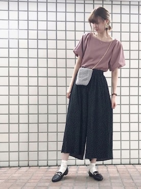 「ドットパンツ」｜🍦みうみ🍦さん（レディース・165cm）の夏コーディネート
