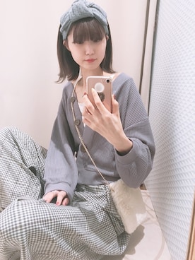 「ヘアバンド」｜🍦みうみ🍦さん（レディース・165cm）の夏コーディネート