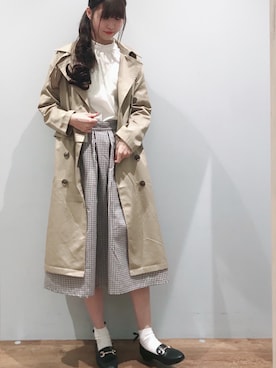 「セットアイテム」｜「アイテム（トレンチコート）」を使った、🍦みうみ🍦さん（レディース・165cm）の秋コーディネート