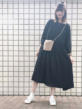 「earth music&ecology（アースミュージックアンドエコロジー）のアイテム（ショルダーバッグ）」を使った、🍦みうみ🍦さん（レディース・165cm）の秋コーディネート