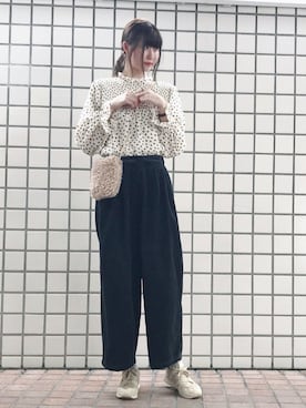 「袖フリル」｜🍦みうみ🍦さん（レディース・165cm）の秋コーディネート