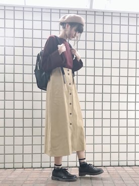 「アイテム（バックパック/リュック）」を使った、🍦みうみ🍦さん（レディース・165cm）の秋コーディネート