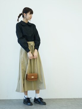 「earth music&ecology（アースミュージックアンドエコロジー）のアイテム（ショルダーバッグ）」を使った、🍦みうみ🍦さん（レディース・165cm）の秋コーディネート