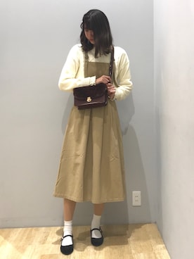 「earth music&ecology（アースミュージックアンドエコロジー）のアイテム（ショルダーバッグ）」を使った、🍦みうみ🍦さん（レディース・165cm）の冬コーディネート