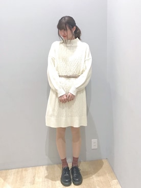 「ニットワンピース」｜🍦みうみ🍦さん（レディース・165cm）の冬コーディネート