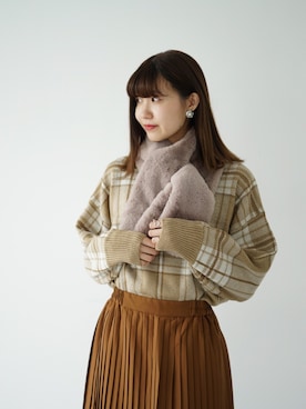 「アイテム（ストール/ショール）」を使った、🍦みうみ🍦さん（レディース・165cm）の冬コーディネート