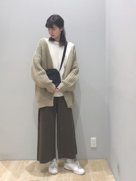 「ニットカーディガン」｜🍦みうみ🍦さん（レディース・165cm・20代）の冬コーディネート