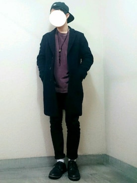 「HARE（ハレ）のアイテム（ソックス/靴下）」を使った、くっちーさん（メンズ・166cm）の冬コーディネート