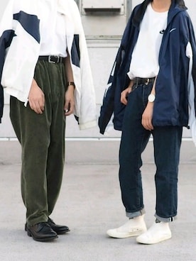 「シミラールック」｜「アイテム（ナイロンジャケット）」を使った、くっちーさん（メンズ・166cm）の秋コーディネート