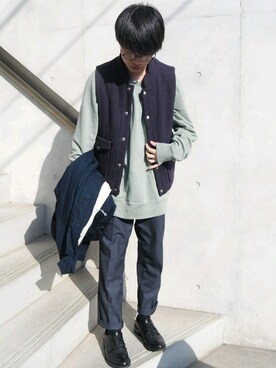 「WhoWhat（フーワット）のアイテム（ジャケット/アウター）」を使った、くっちーさん（メンズ・166cm）の春コーディネート