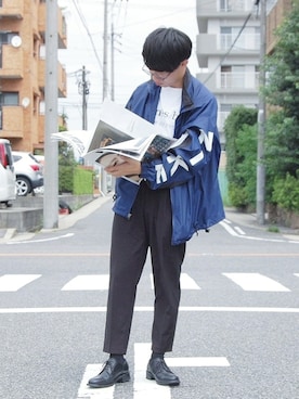 「アイテム（化粧水）」を使った、くっちーさん（メンズ・166cm）の春コーディネート